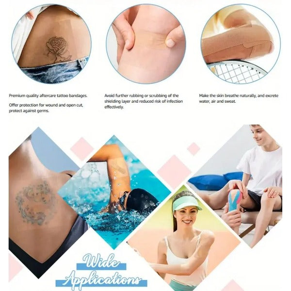 Pansements protecteurs transparents et étanches pour tatouages