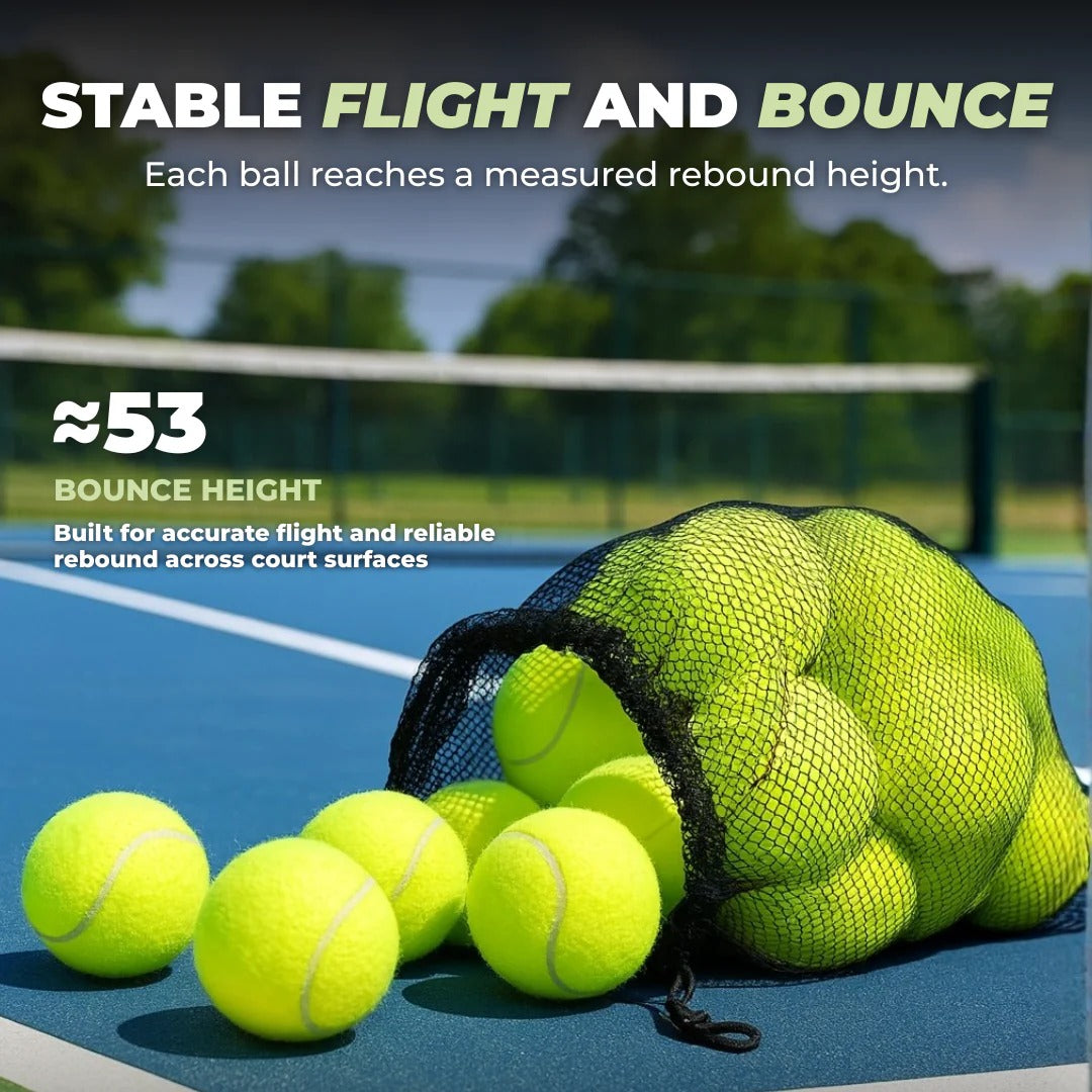 Balles de tennis de qualité supérieure, lot de 20 avec filet de transport