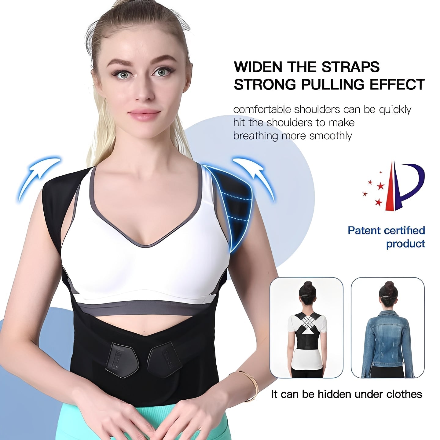 Soutien dorsal confortable avec bretelles souples