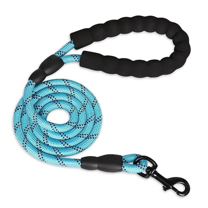 Laisse pour chien à prise confortable avec ligne de sécurité réfléchissante