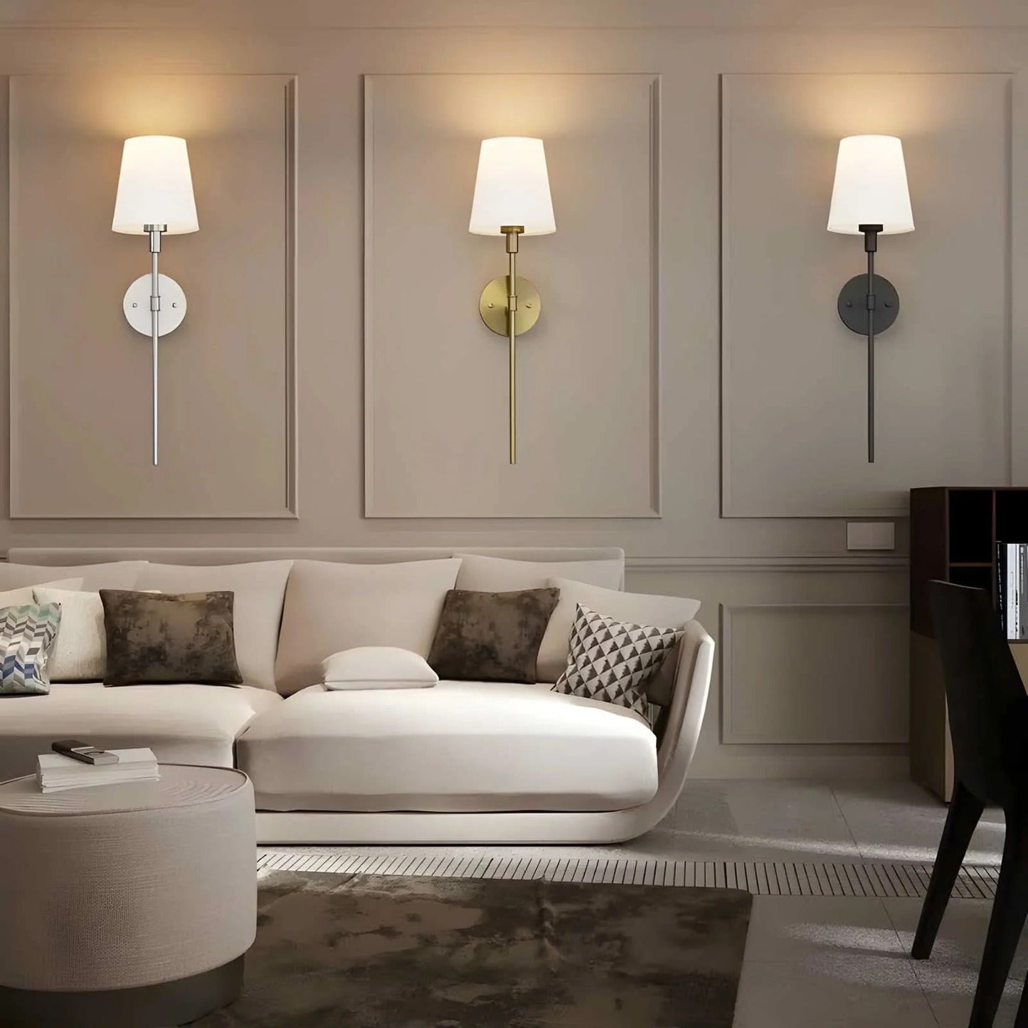 Lot de 2 appliques murales sans fil faciles à installer