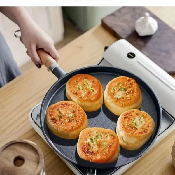 Poêle à crêpes durable en fonte pour cuisinières à gaz et électriques
