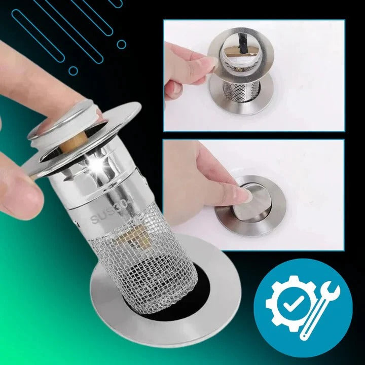 Bonde d'évier facile à installer avec joint souple et crépine