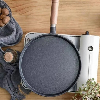 Poêle à crêpes durable en fonte pour cuisinières à gaz et électriques