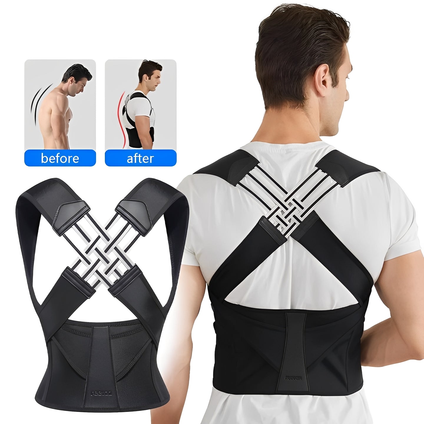 Soutien dorsal confortable avec bretelles souples