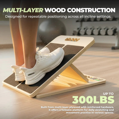 Planche d'étirement inclinable en bois à angles multiples