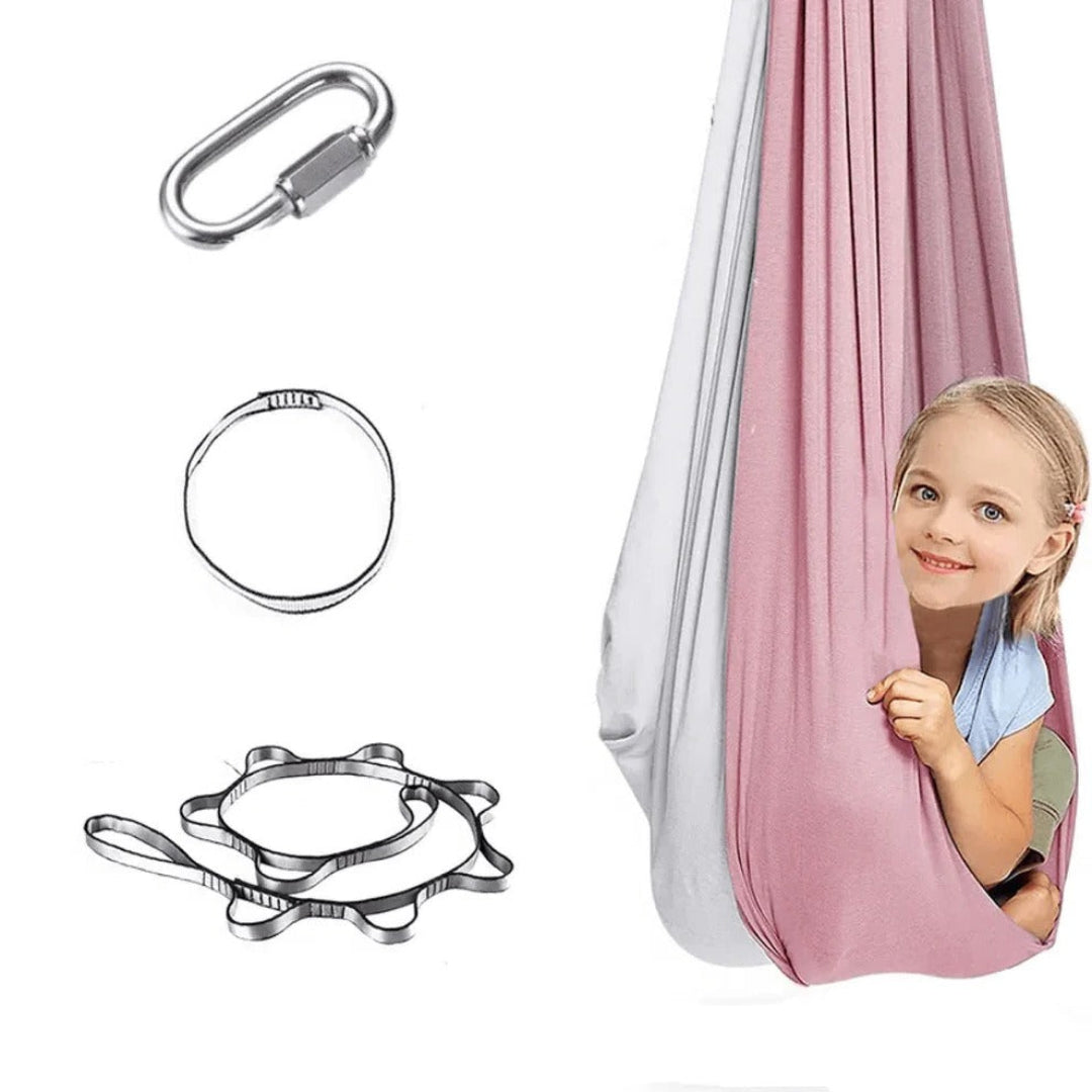 Pod Hanging Chair Cocoon Seat 39 in × 110 in All-Weather Fabric for Kids Adults Indoor Outdoor Garden Bedroom Patio Relaxation Hammock Swing
