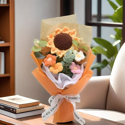 Magnifique composition de fleurs au crochet