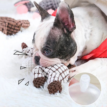 Heavy-Duty Plush Dog Toy with Squeaker for Aggressive Chewers | Durable Stuffed Animal Chew Toy for Large Dogs | Anxiety Relief Pet Toy
