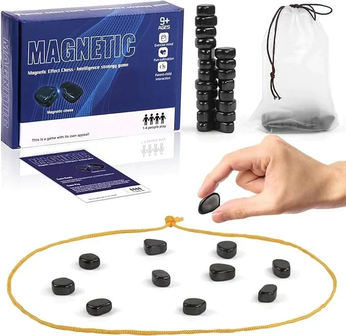 Strategy Magnet Placement Game for Kids and Adults – Screen-Free Family Fun with Magnetic Pieces and Cord – Builds Focus, Fine Motor Skills,