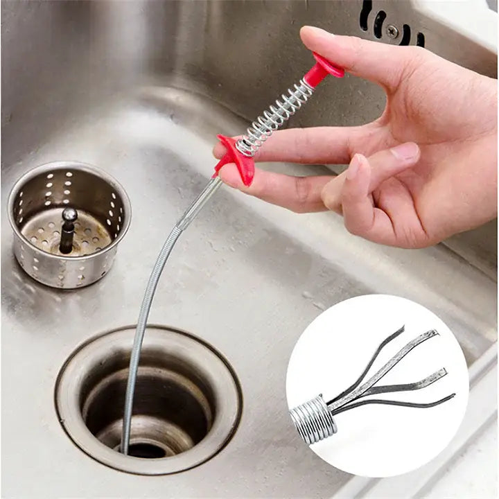 Drain Snake Hook Tool for Kitchen Sink Tub Shower Hair Clog Removal Unclogging Plumbing