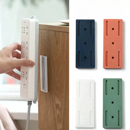 Wall-Mount Adhesive Holders for Power Strips & Routers - Peel & Stick Cable Organizer Clips - Set of 10 for Home Office & Kitchen