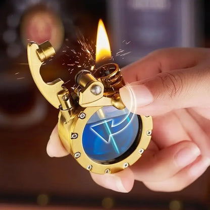 Refillable Zinc Alloy Trench Lighter Classic Windproof Design Gold Silver Metal Fuel Igniter Collectible Vintage-Style Fire Starter