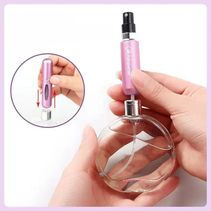 Travel Fragrance Atomizer Bottle with Easy Refill System for Purse or Gym Bag – Leak-Proof 8mL Scent Holder for Daily Touch-Ups and On-the-G
