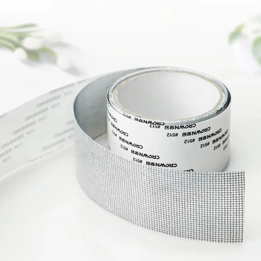 Screen Patch Tape Adhesive for Window & Door Mesh Tears Holes Rips 2-Pack Weatherproof Bug Barrier Indoor Outdoor