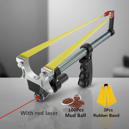 Adjustable Precision Slingshot with Laser Sight & Telescoping Handle for Target Shooting & Outdoor Recreation