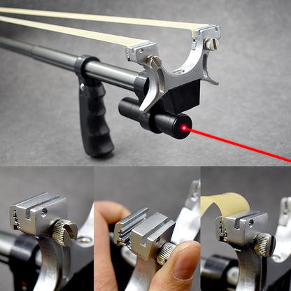 Adjustable Precision Slingshot with Laser Sight & Telescoping Handle for Target Shooting & Outdoor Recreation