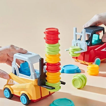 Wooden Balancing Crane Stacking Game for Kids, Tabletop Skill Building Toy with Lift & Stack Blocks, Educational Focus & Coordination Activi