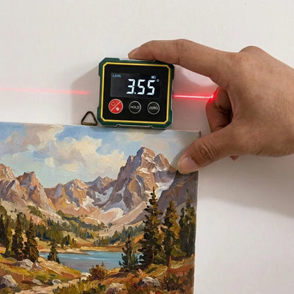 Magnetic Angle Finder with Dual Laser Lines for Walls, Shelves & TV Mounting - Precision Slope Meter for DIY Home Projects & Leveling