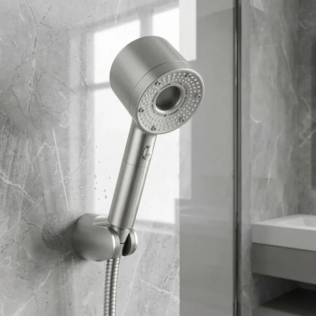 High-Pressure Handheld Shower Head with 5 Spray Patterns for Low Water Pressure Bathrooms