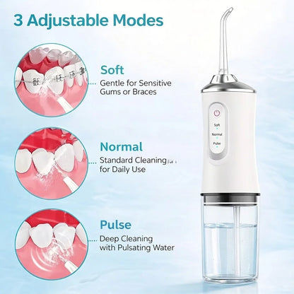 Cordless Water Flosser with 3 Pressure Modes for Travel & Home – Rechargeable Dental Irrigator for Braces, Gums & Deep Cleaning