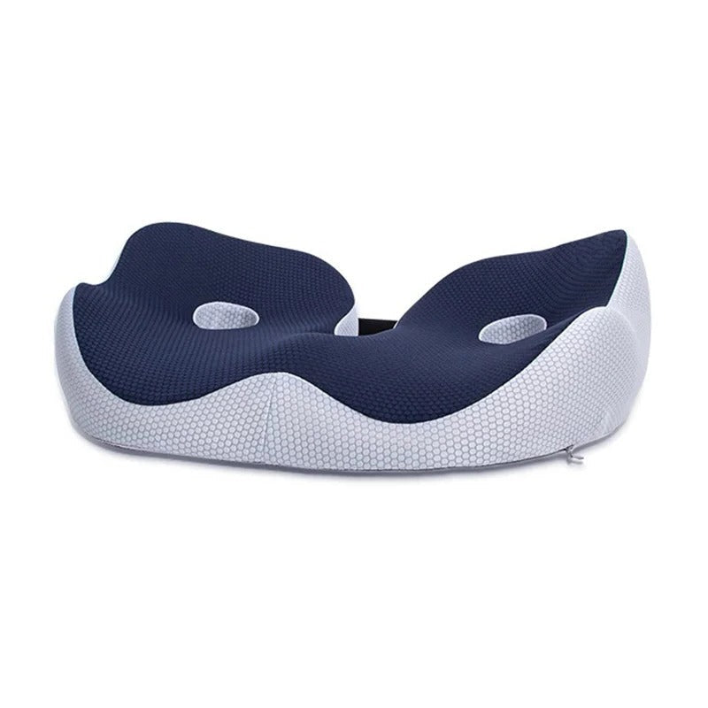Coussin d'assise en mousse à mémoire de forme avec découpe pour le coccyx pour chaise de bureau, voiture et fauteuil roulant – Soutien ergonomique pour soulager les douleurs lombaires et des hanches