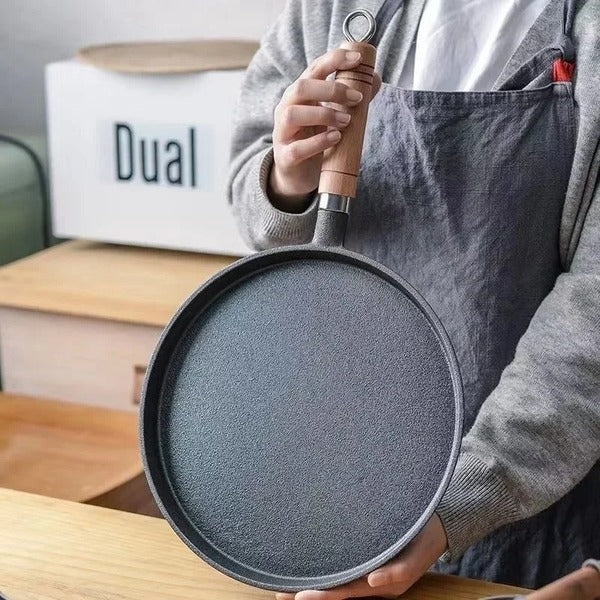 Poêle à crêpes durable en fonte pour cuisinières à gaz et électriques