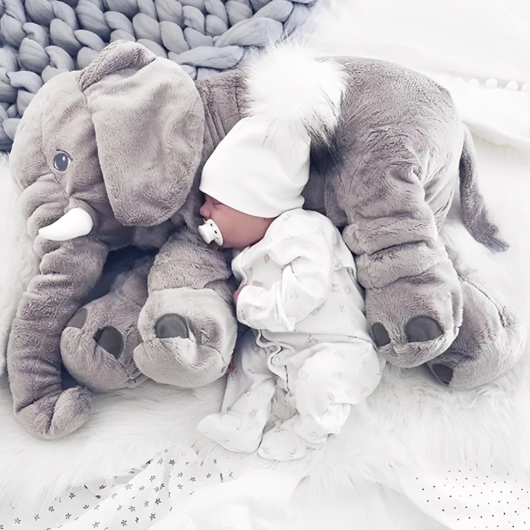 Oreiller de voyage doux en forme d'éléphant pour enfants