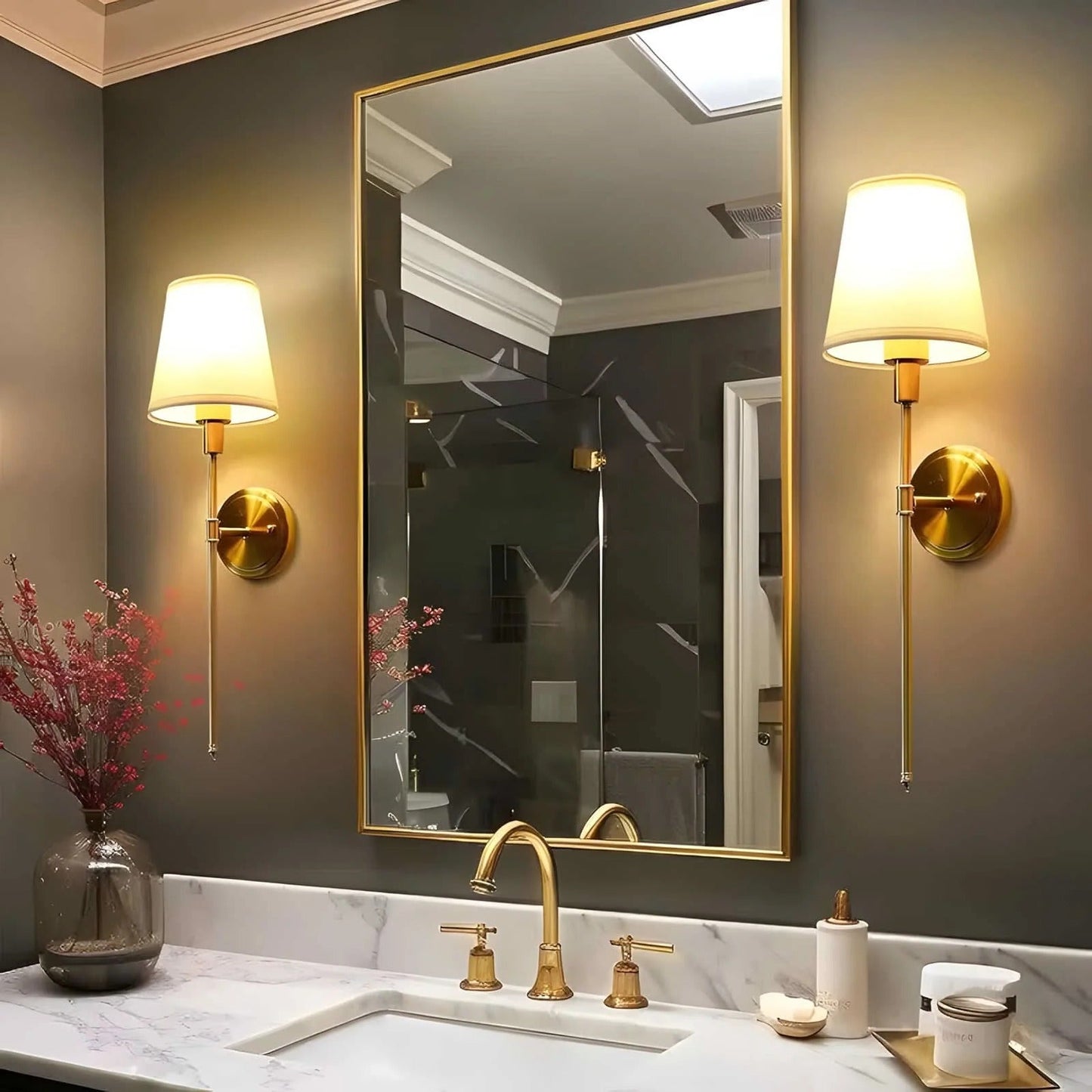 Lot de 2 appliques murales sans fil faciles à installer