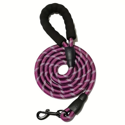 Laisse pour chien à prise confortable avec ligne de sécurité réfléchissante
