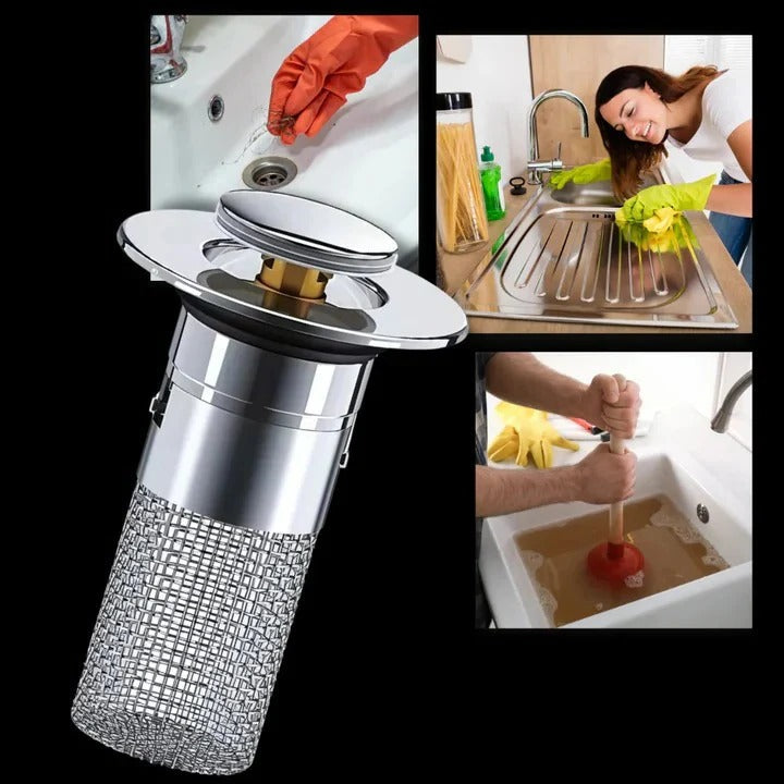 Bonde d'évier facile à installer avec joint souple et crépine