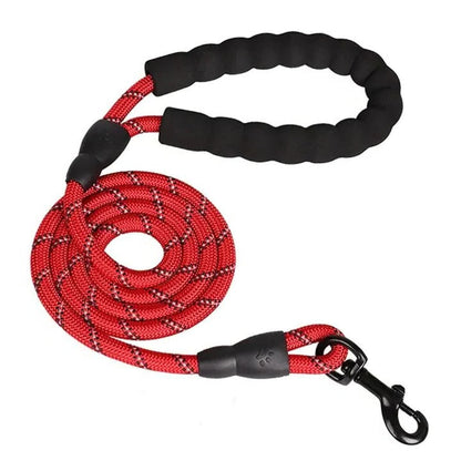 Laisse pour chien à prise confortable avec ligne de sécurité réfléchissante