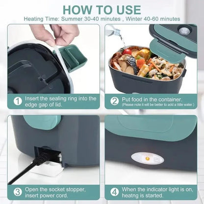 Boîte à lunch chauffante compacte pour voiture et maison
