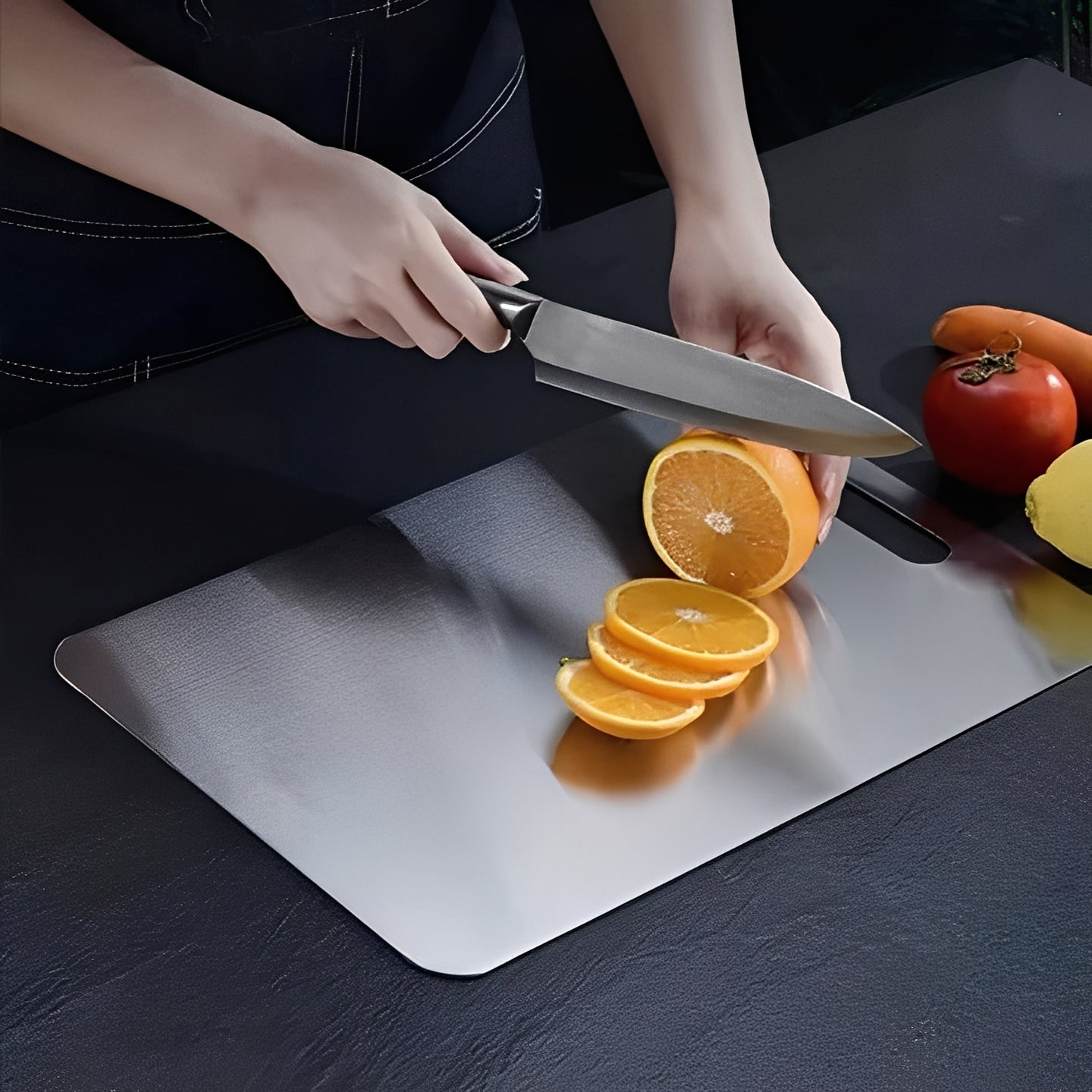 Planche à découper de cuisine durable en acier inoxydable