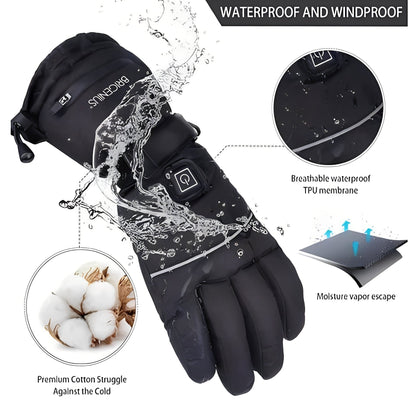 Gants chauffants isolés imperméables pour hommes et femmes