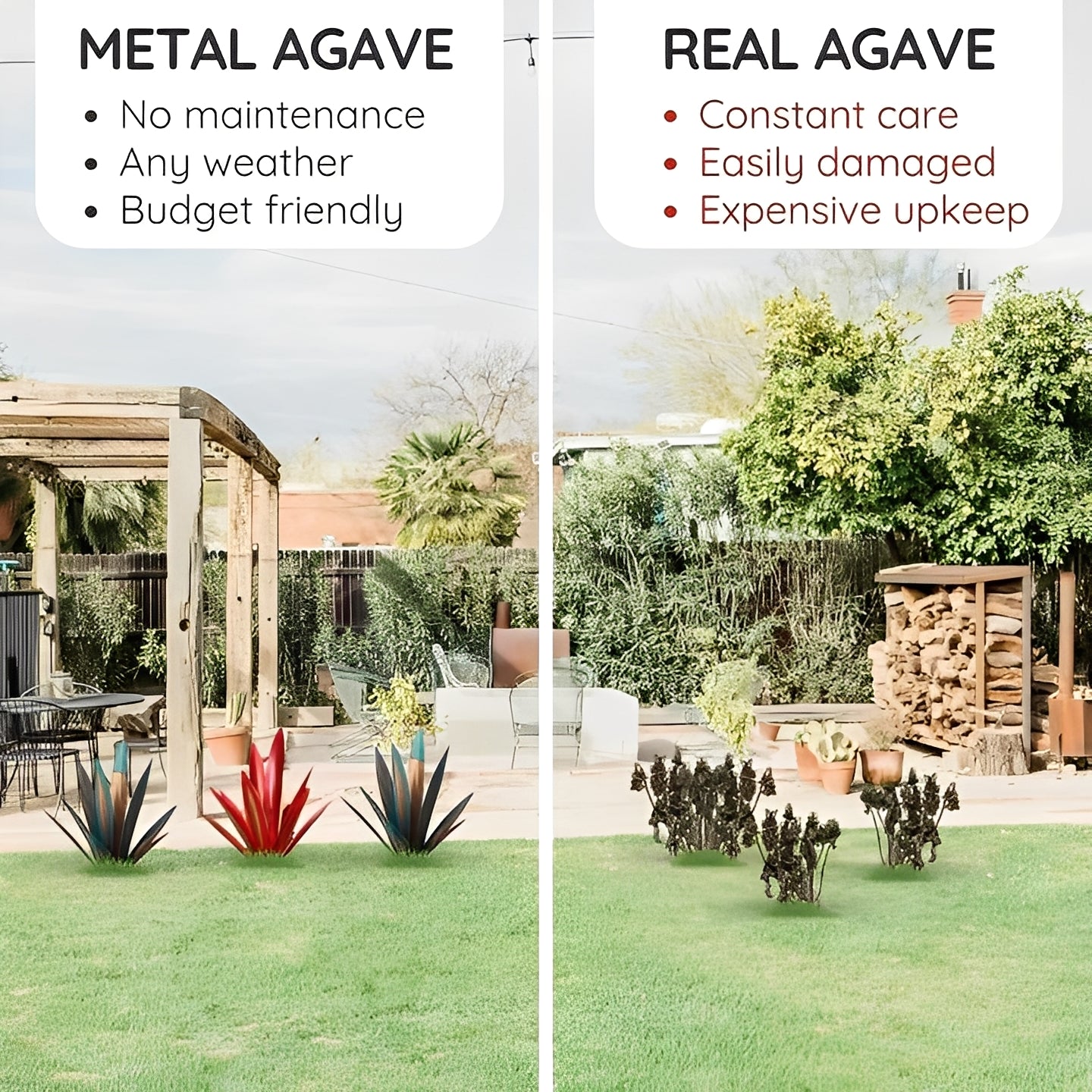Décoration de jardin rustique en métal pour plantes grasses pour la maison