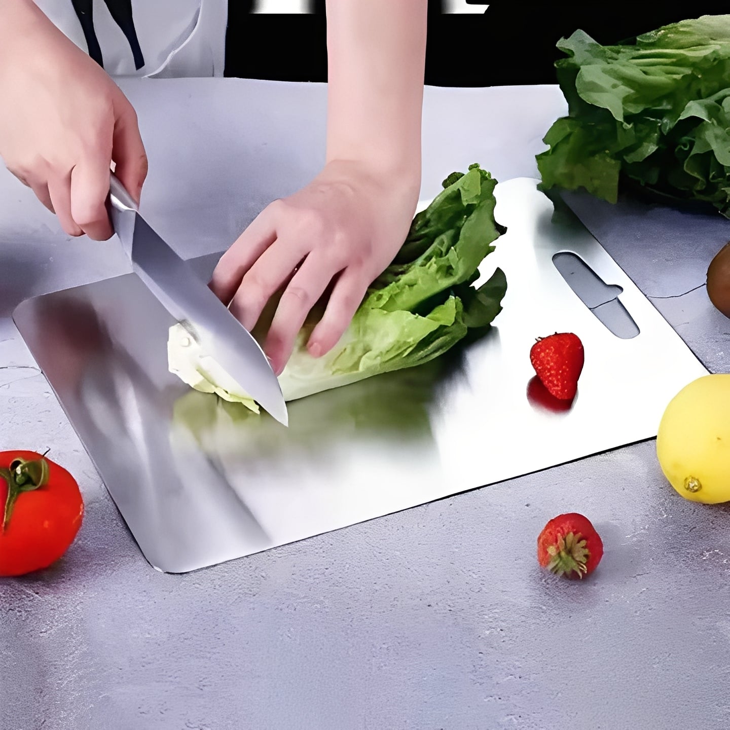 Planche à découper de cuisine durable en acier inoxydable