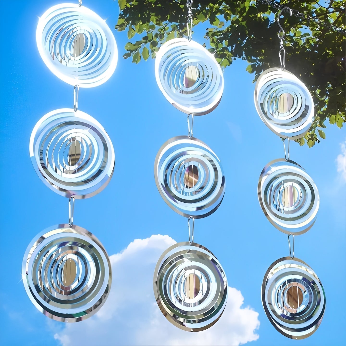 Épouvantail Rotatif Brillant anti-oiseaux pour Jardin