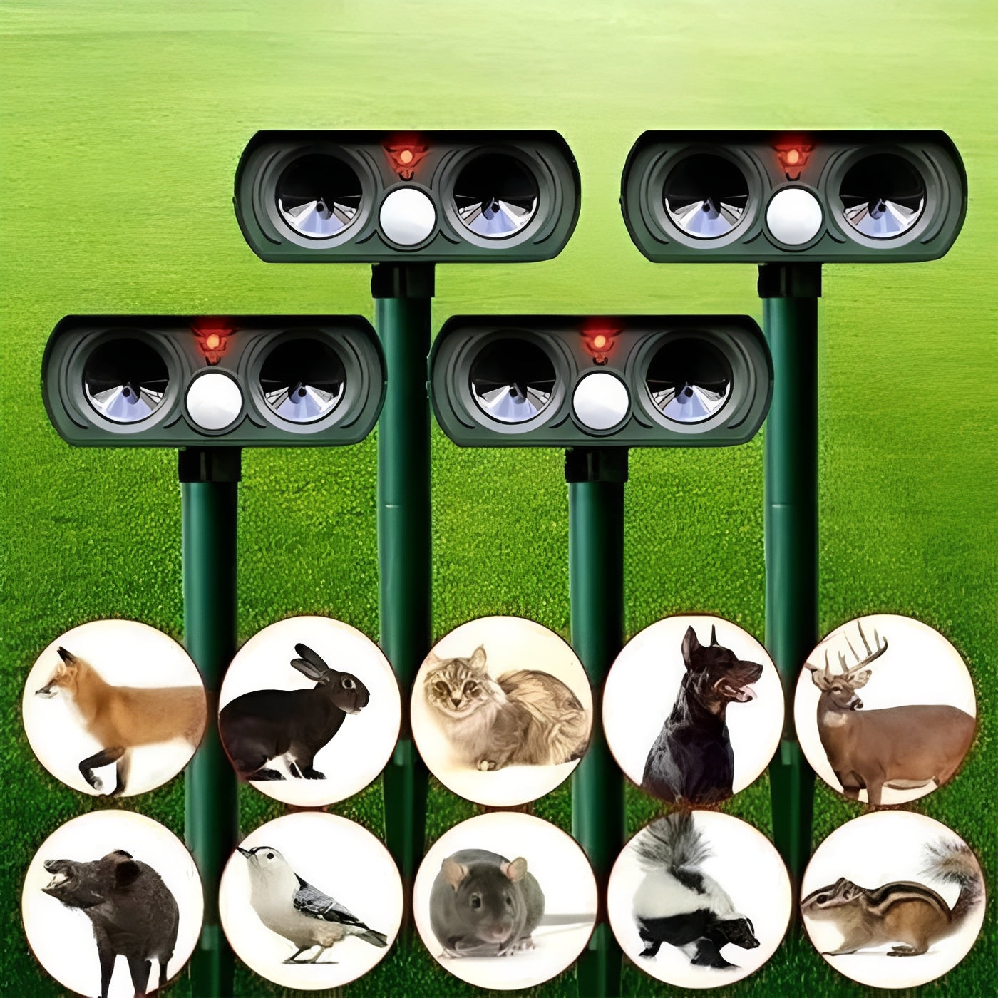 Répulsif antiparasitaire extérieur à détecteur de mouvement et à énergie solaire
