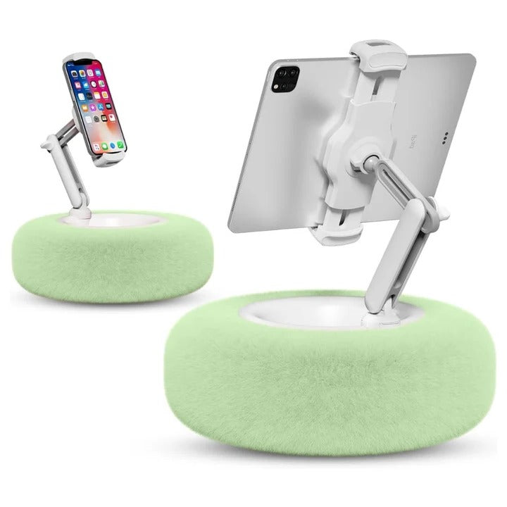 Support souple pour téléphone avec plateau à collation détachable