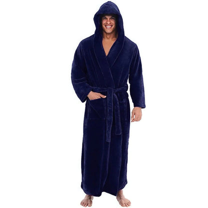 Peignoir à Capuche Polaire Doux pour Hommes avec Poches