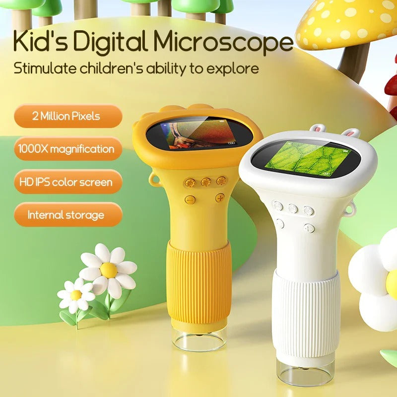 Microscope de poche amusant pour enfants Kit scientifique grossissement 1000X