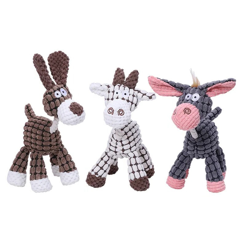 Heavy-Duty Plush Dog Toy with Squeaker for Aggressive Chewers | Durable Stuffed Animal Chew Toy for Large Dogs | Anxiety Relief Pet Toy
