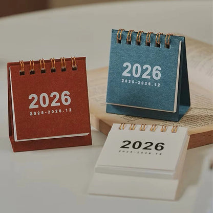 Calendrier de bureau compact 2026 avec support pour la maison et le bureau