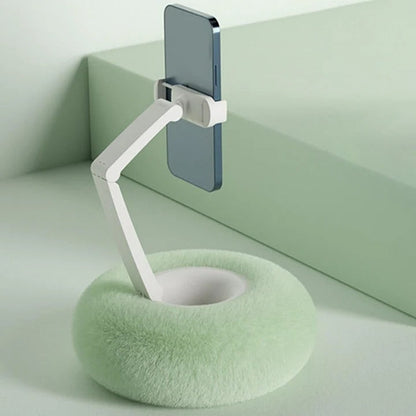 Support souple pour téléphone avec plateau à collation détachable