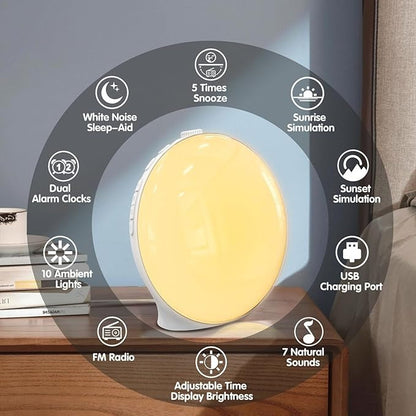 Réveil lumineux avec sons apaisants