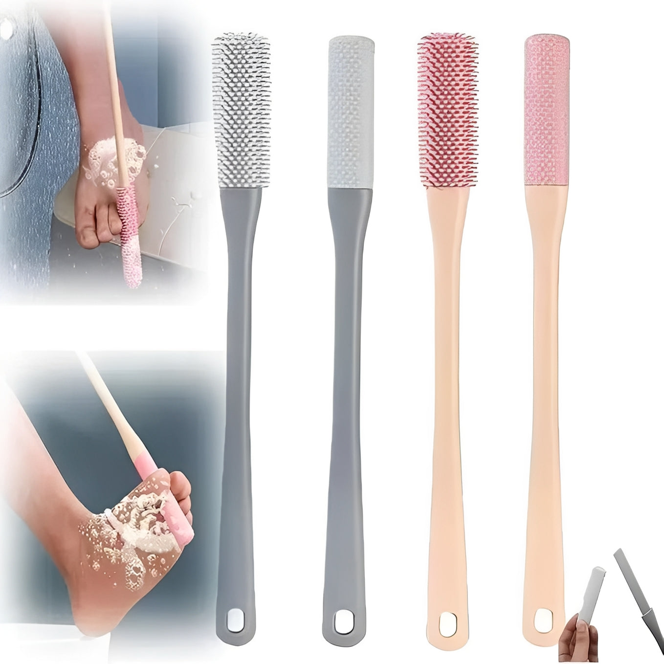 Kit de brosses de soin des pieds à long manche