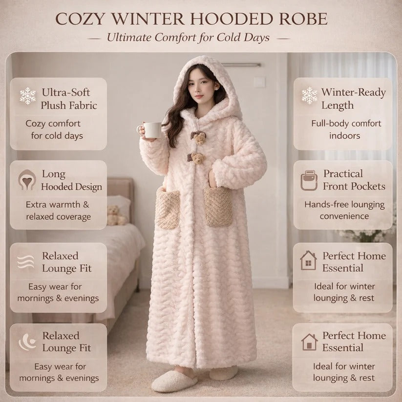 Robe de chambre douillette à capuche en peluche pour femme, vêtements d'intérieur confortables