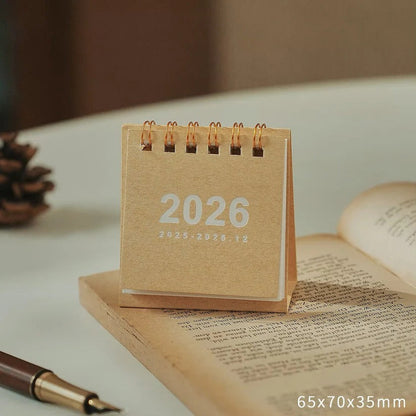Calendrier de bureau compact 2026 avec support pour la maison et le bureau