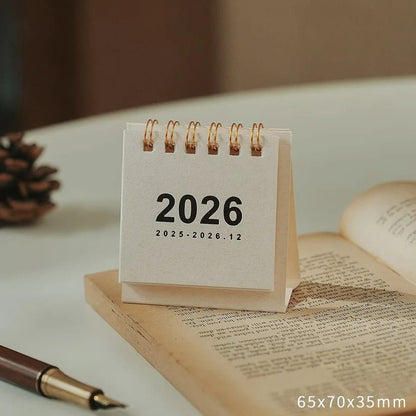 Calendrier de bureau compact 2026 avec support pour la maison et le bureau